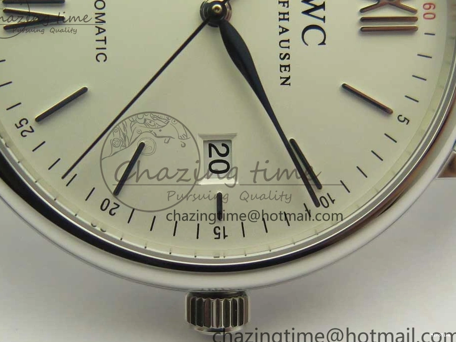 MIROTIME 0203 Supportive Portofino Automatic SS AF 1:1 Best Edition White Dial on Black Croco Leather Strap A 7184